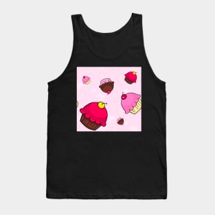 Valentine's Cartoon Cupcakes Tank Top